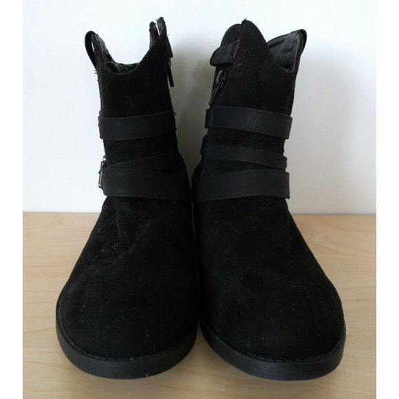 Last Chance! SAM EDELMAN Becka Black Suede Leather Ankle Boots - Picture 3 of 8
